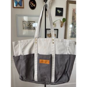 Smith & Hawken 16oz Canvas Gardening Tote Gray Stone